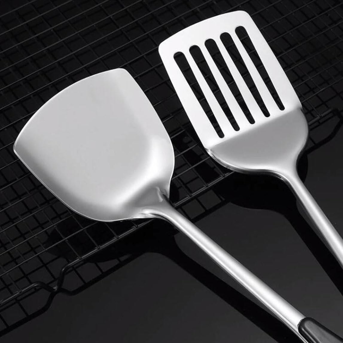 Cookware Dining Gadgets Spoons for Cooking Spatulas Stainless Steel Cooking Utensils Spatulas Spoons Kitchen Tools 5 Pieces Sets