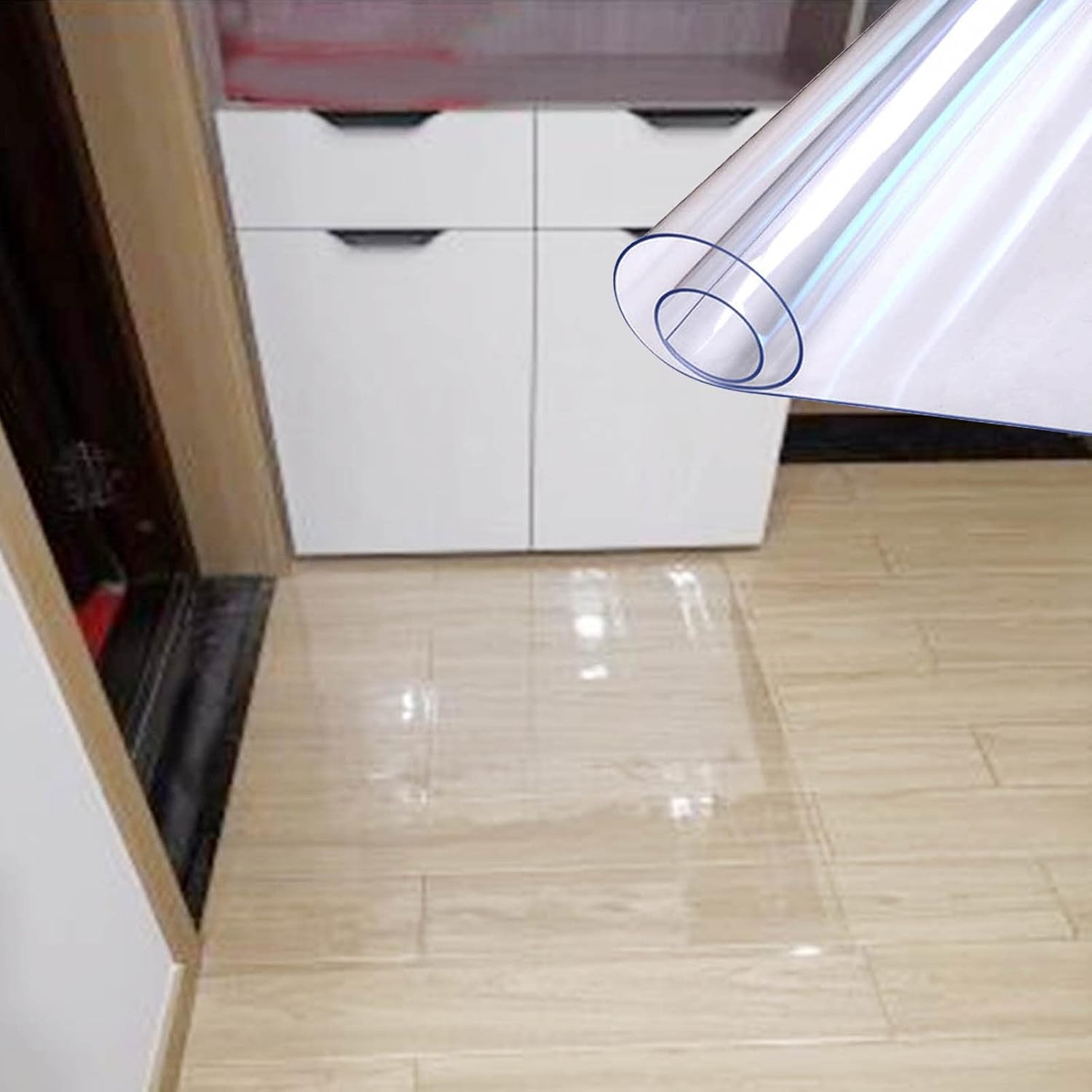 DXZ-Design Transparent PVC Wooden Floor Protection Pad, Length 100cm 1.5m 2m 250cm 300cm Clear Carpet Mat, Office Children's Plastic Protector (Size : 31.5x78.7in/80x200cm)