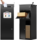 KAER Package Delivery Boxes for Outside Cold-Rolled Steel Delivery Box for Packages & Mails, Anti-Theft Lockable Large Parcel Drop Box for Outdoor, Porch, Curbside,44.5'x17'x15.75'