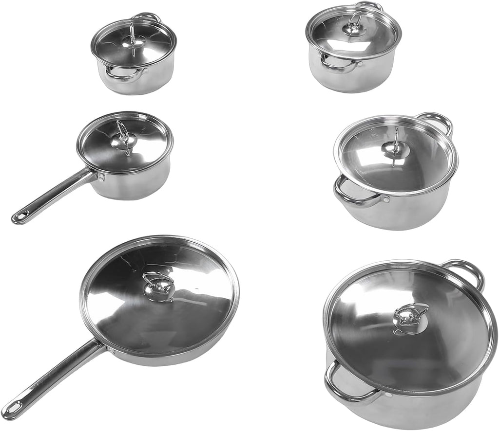 Pssopp Cookware Utensil Set Stainless Steel Pot Pan Set, Various Cooking Methods Cookware Sets for Home Induction Oven Cooking Nan