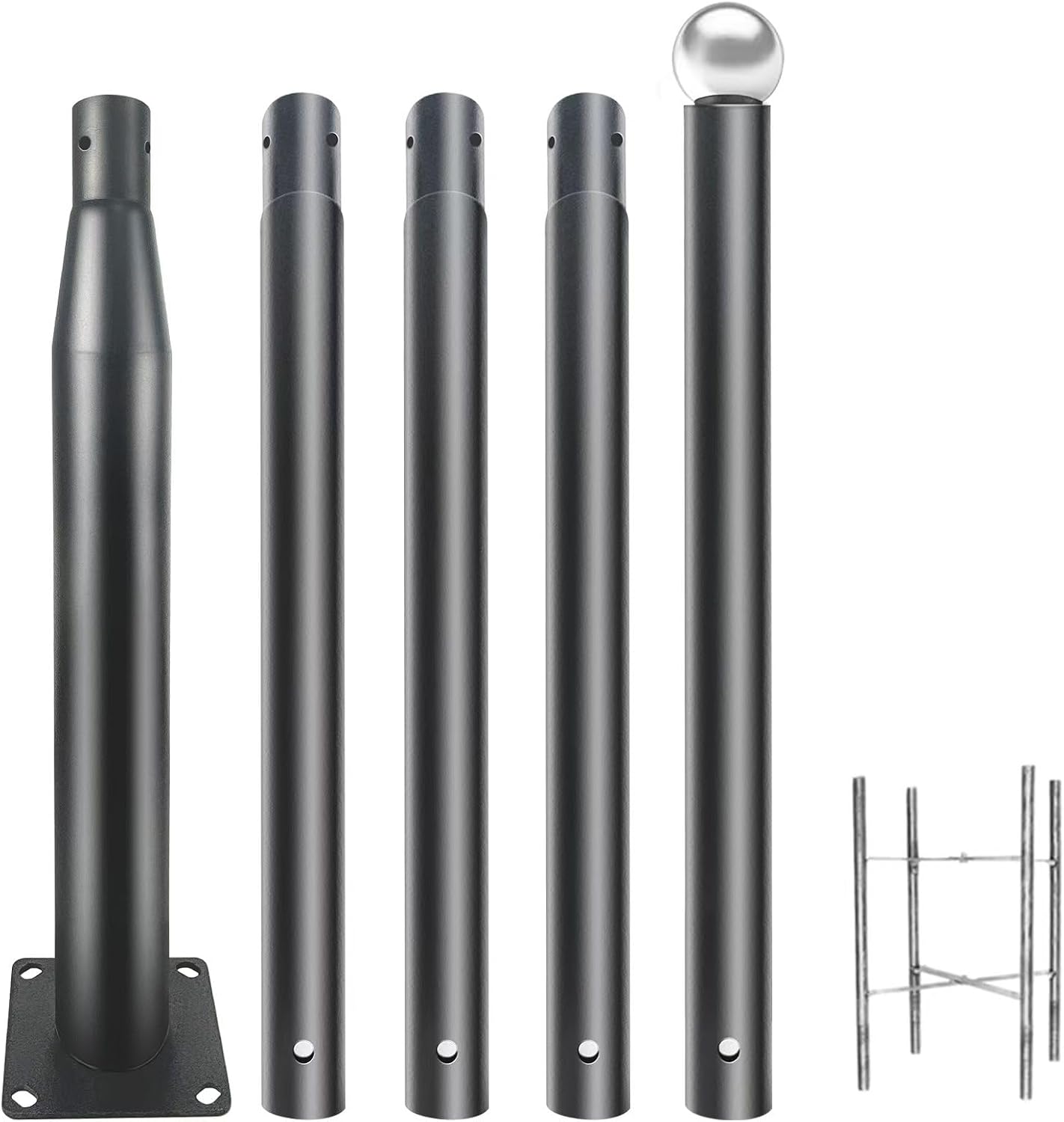Street Light Pole 16Ft, Street Light Poles for Outdoor Lighting,Solar Pole Accessory for Street, Suitable for Basketball Courts, Parking Lots, Residential Areas, Park (16FT)