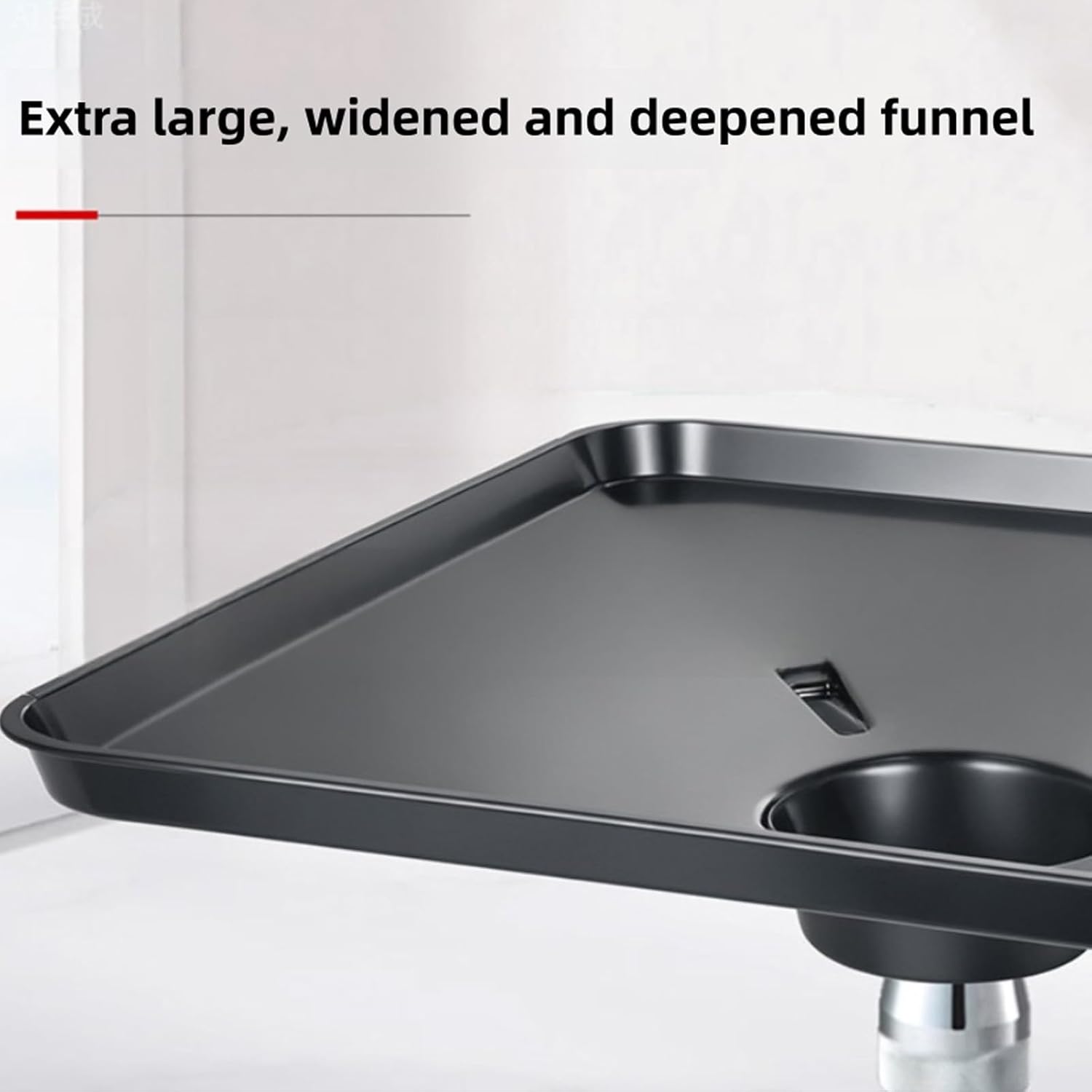 Black Transmission Pan for Use with Lift Oil Drains, Large Fluid Catch Square Drain Pan Fits Many Different Funnels, Easy to Clean for Automotive Repairs and Oil Changes