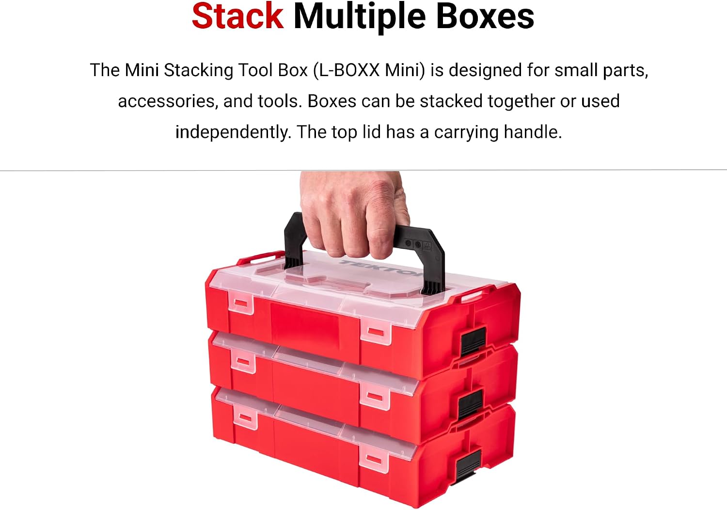 TEKTON Pick, Hook, and Mini Pry Bar Set with Mini Stacking Tool Boxes (24-Piece) | LVR14001