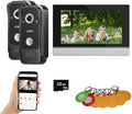 Wired Video Intercom System Tuya WiFi 7 Inch Touch Screen 1080P Doorbell Intelligent Tuya APP Intercom Kit with 3 in 1 Unlock Motion Detection,Anti-Tamper Alarm,32G (2 Bell+1 Monitor)