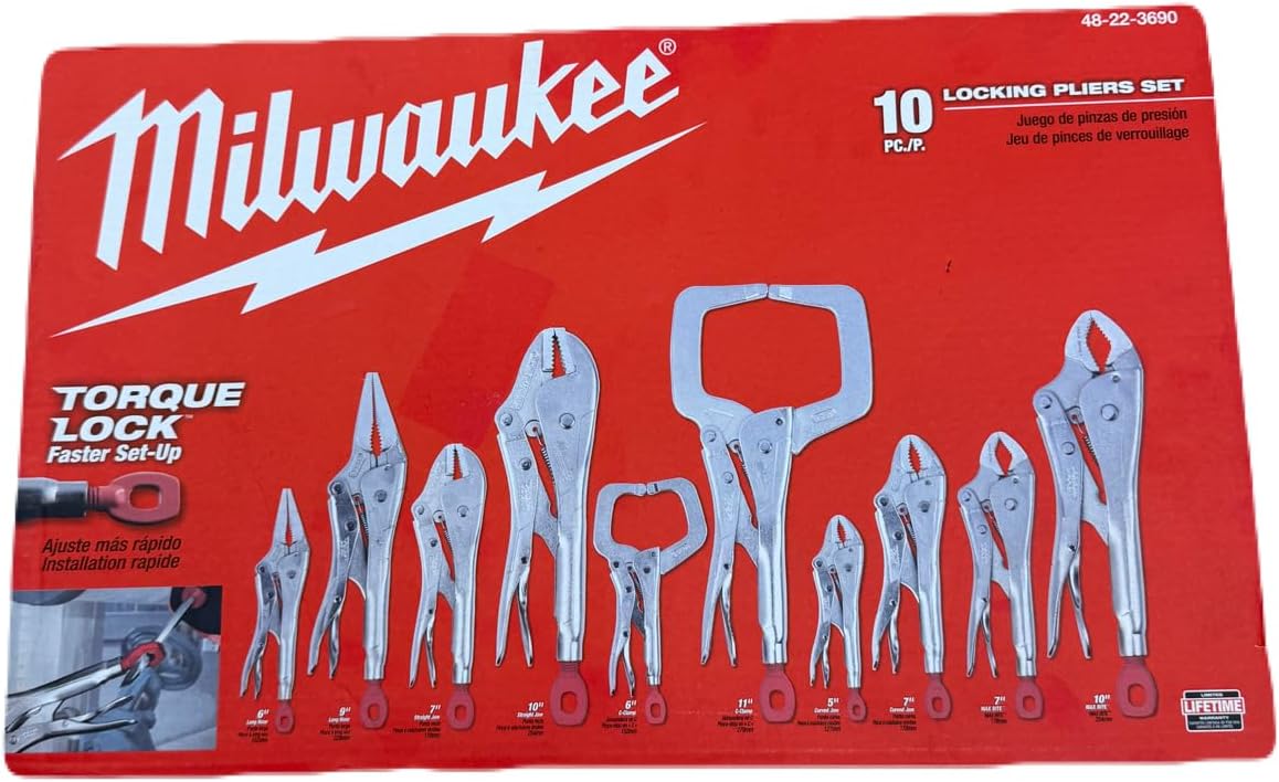 Milwaukee (MLW48223690) 10 Pc. Locking Plier Auto Kit
