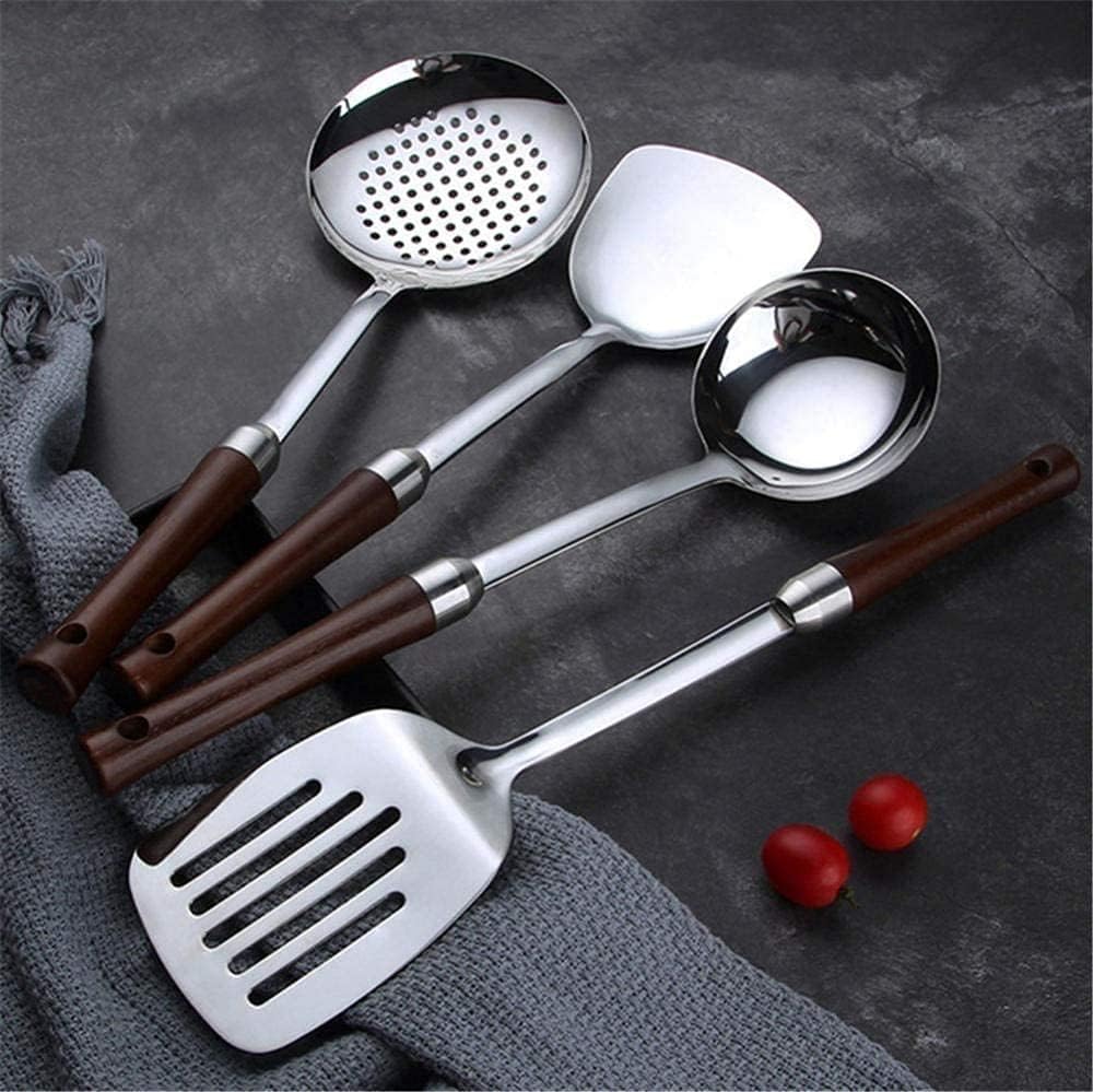 Silicone Cooking Utensil Set, Stainless Steel Cooking Utensil Sets, 6 pcs tainless Steel kitchenware, Shovel Spoon, Spatula, Colander, Shovel, Cooking Spoon, Soup Spoon
