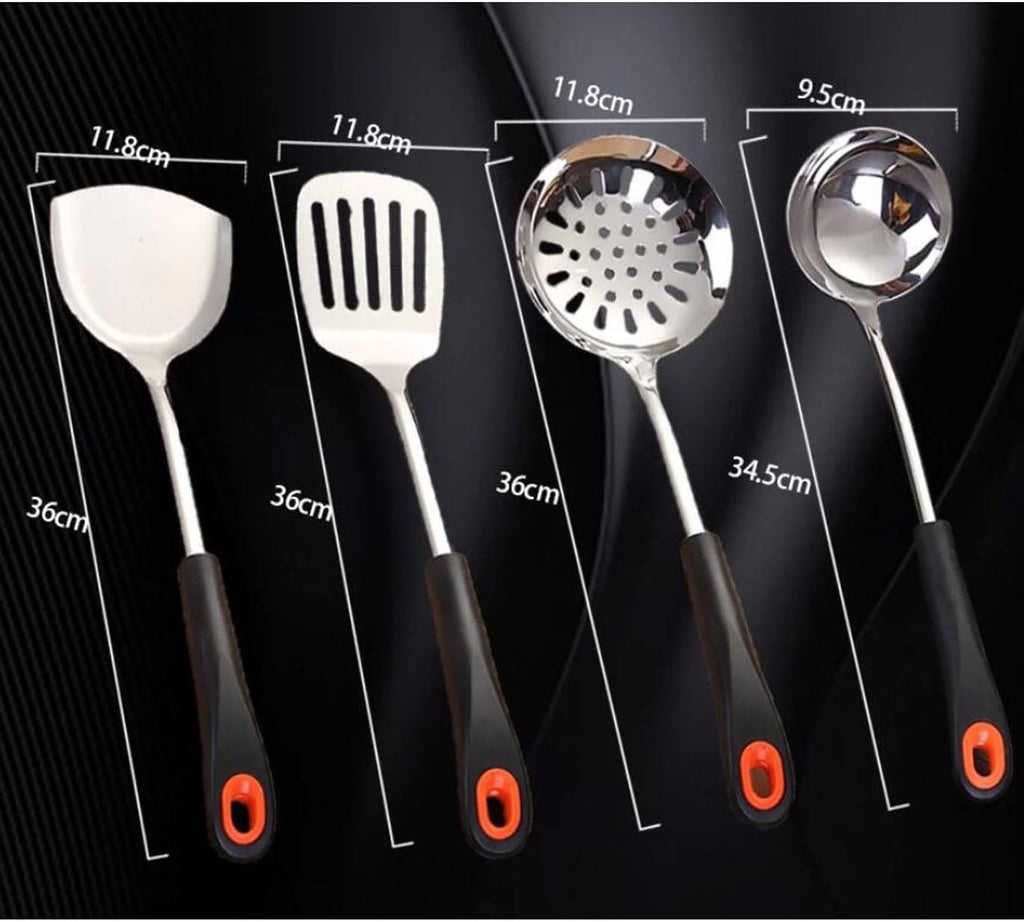 Cookware Dining Kitchen Tools Gadgets Spoons for Cooking Spatulas Stainless Steel Cooking Utensils Spatulas Spoons 4 Pieces