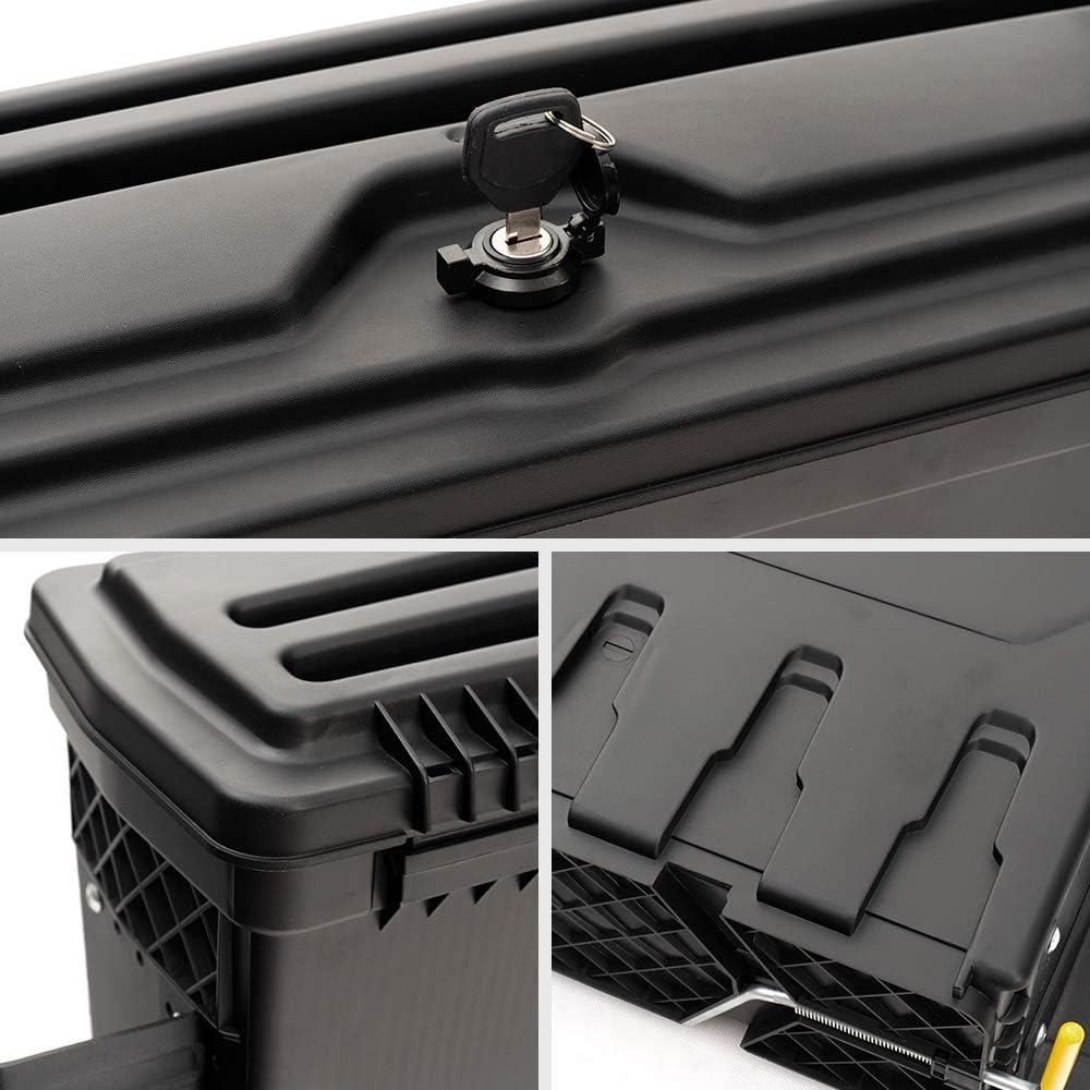 G-PLUS Truck Bed Storage Box Tool Box Right Passenger Side Compatible with Toyota Tundra 2007 2008 2009 2020 Black Rear Tool Box