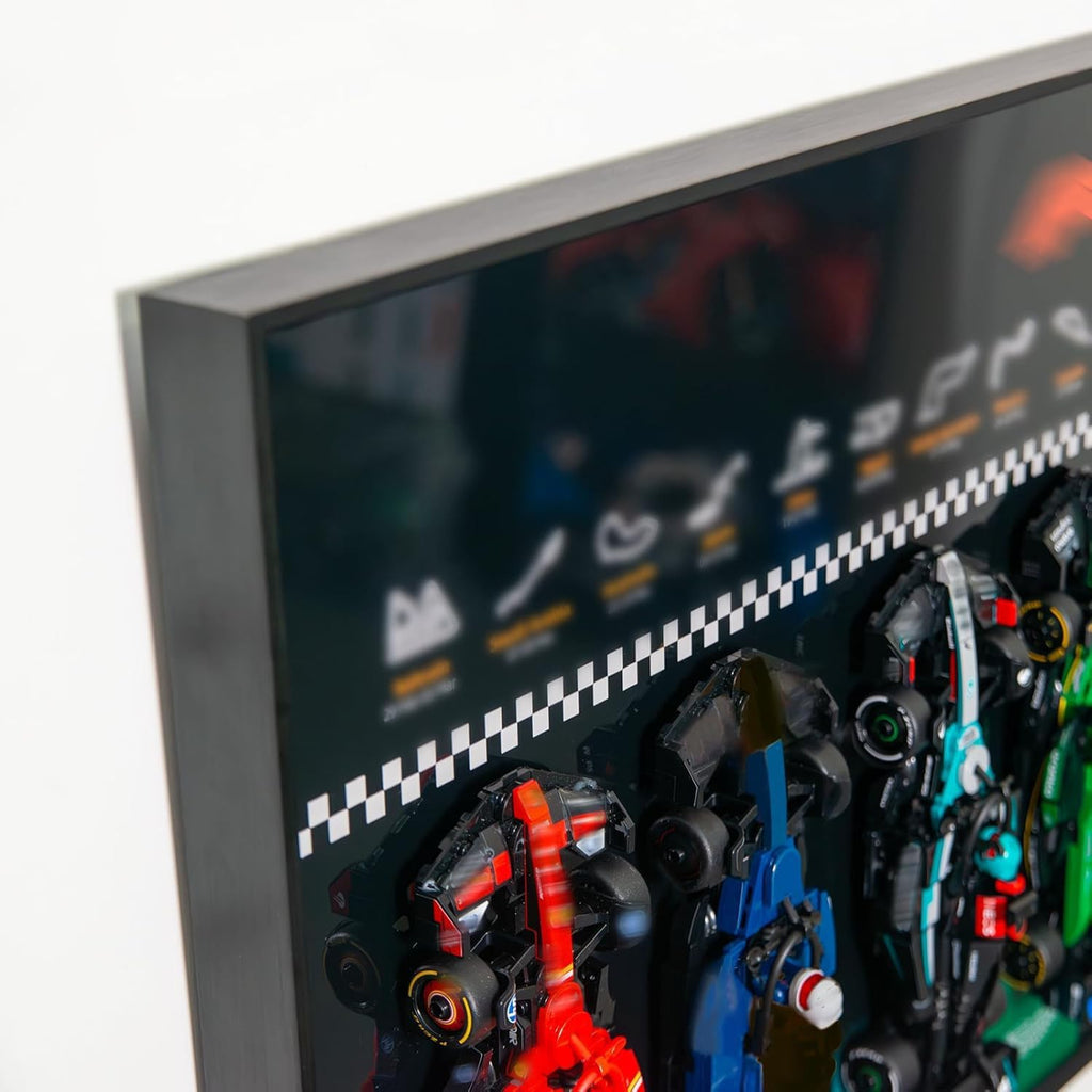 WETCEAOM Display Wallboard Compatible with Lego Speed Champions 66082, 10 Mini Cars Display Frame Wall Mount (77242–77251), Transform Models into Wall Art Display (Models Not Included!) (Black)
