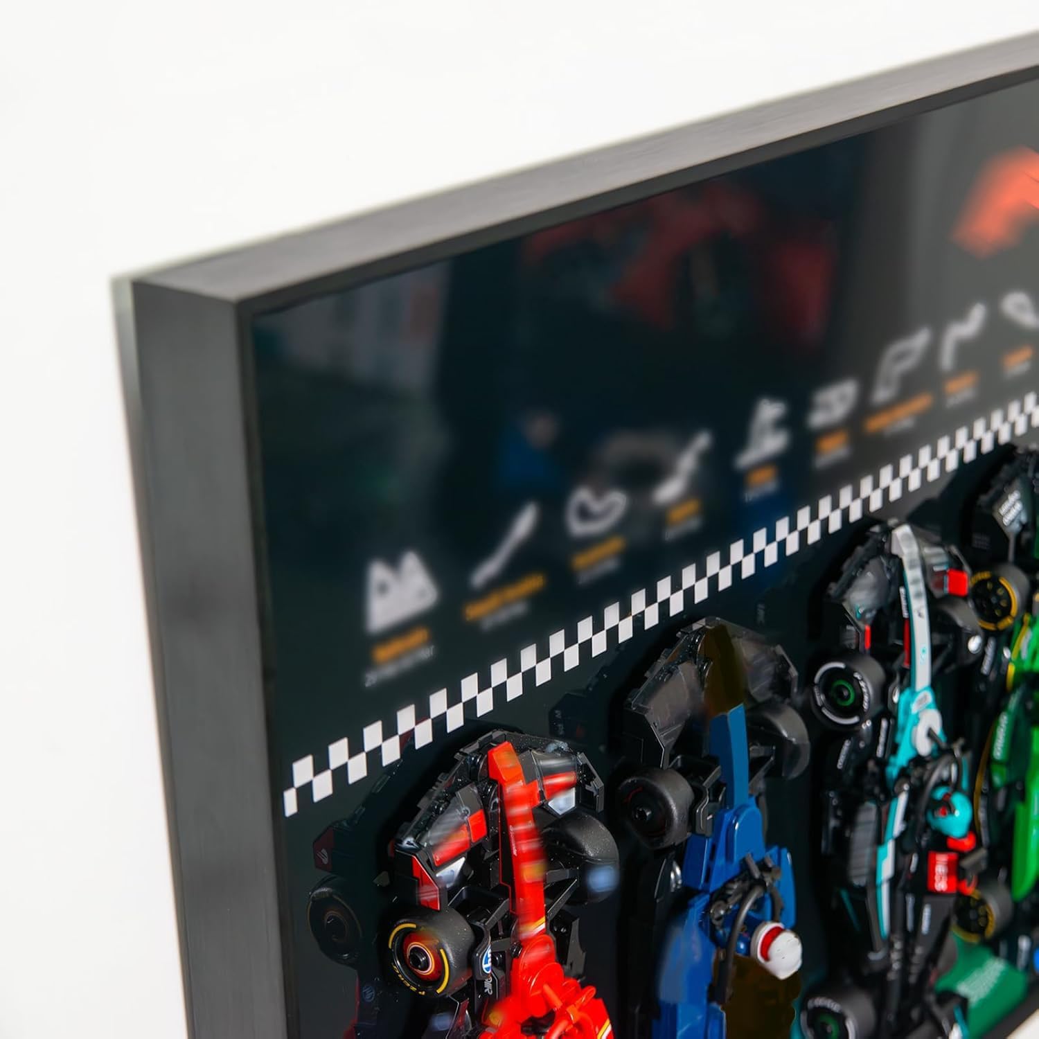 WETCEAOM Display Wallboard Compatible with Lego Speed Champions 66082, 10 Mini Cars Display Frame Wall Mount (77242–77251), Transform Models into Wall Art Display (Models Not Included!) (Black)
