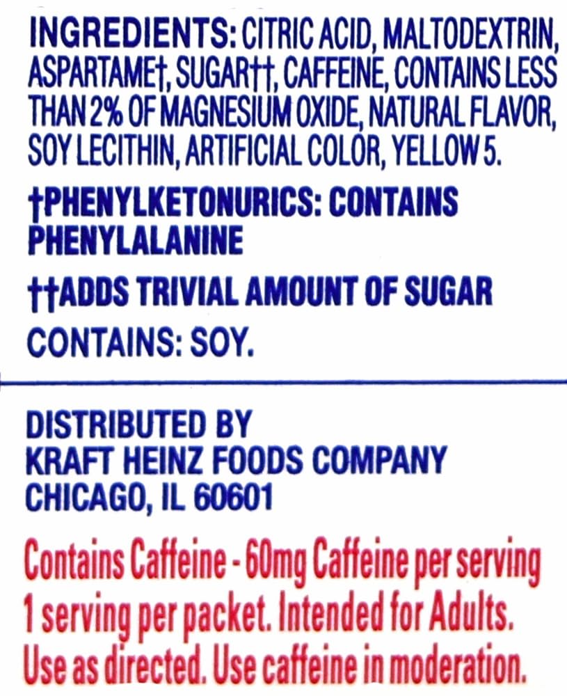 Crystal Light On-The-Go Drink Mix Packets with Caffeine, Zero Sugar Powdered Water Enhancer, Natural Flavor Low Calorie Energy Beverage Mix, Citrus, 0.09 Ounce Packets, 10 Count (Pack of 35)