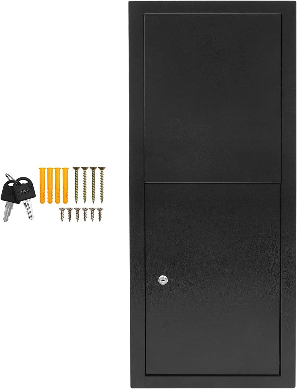 Package Delivery Box, Outside Curbside Mailbox, 0.8mm Thickness Large Anti-Theft Boxes Edges Without Burrs Carbon Steel Mailbox w/2 Keys, Black(Floor Standing)