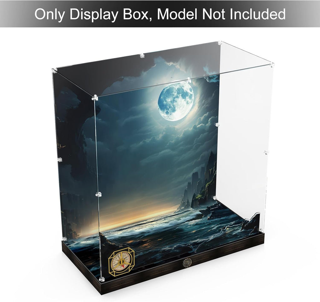 Acrylic Display Case for Lego Icons Captain Jack Sparrow's Pirate Ship, with LED Light, Display Box Compatible with Lego Black Pearl 10365- Case Only, No Model