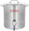 CONCORD Stainless Steel Home Brew Kettle Stock Pot (Weldless Fittings) (160 QT/ 40 Gal)
