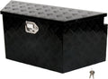 34 Inch Aluminum Utility Trailer Tongue Tool Box Wide Utility Trailer Tongue Toolbox RV Storage OrganizerTrailer Storage Tool Box With Lock & Keys Black,5 Bar Tread (34'X14.5'X15')