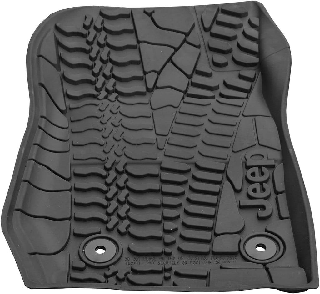 Mopar 82213860 Jeep Wrangler Unlimited 4-Door Black All-Weather 3-Piece Floor Mat Set