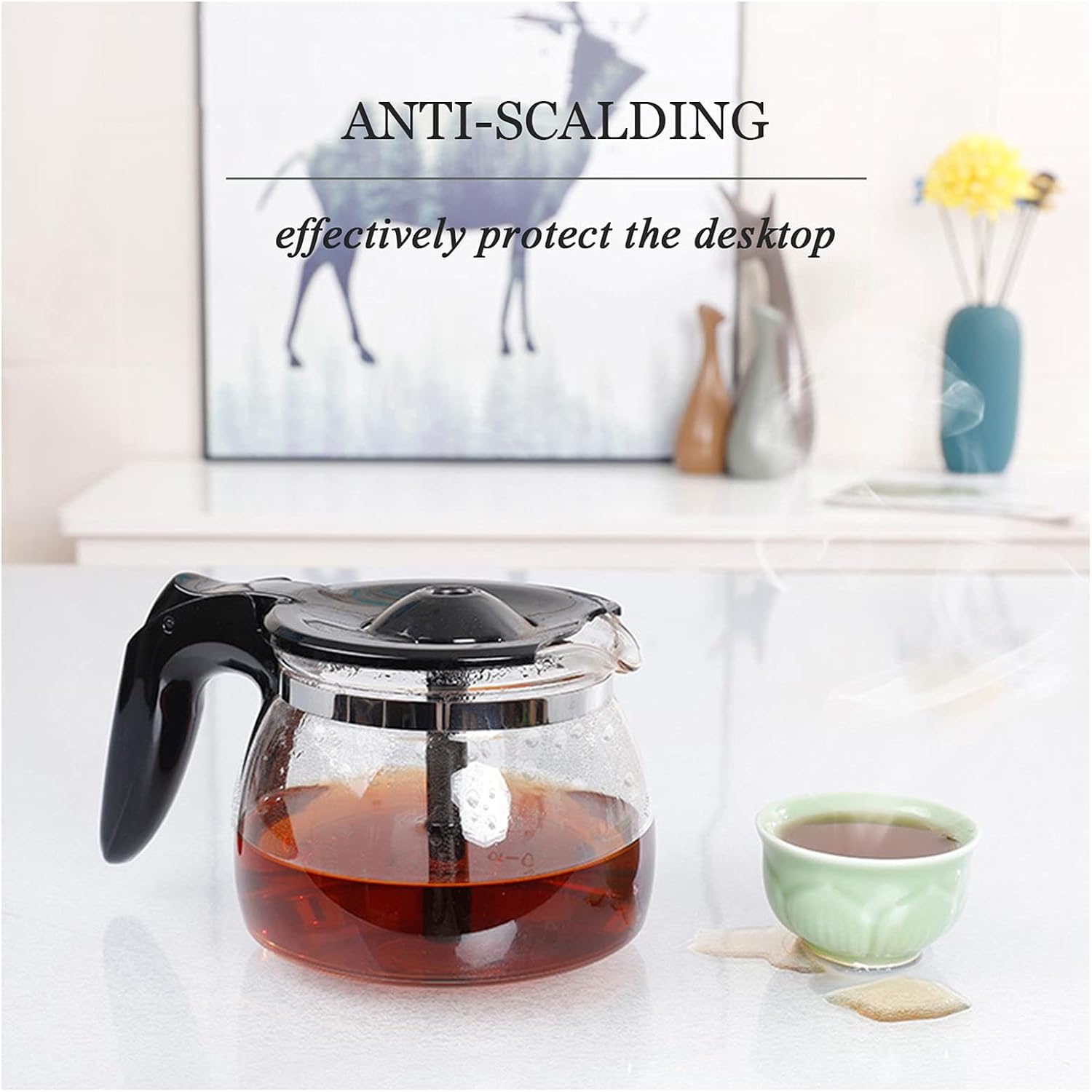 Table Cloth Washable PVC, Transparent Plastic Vinyl Table Cover, Soft Glass Protector Pad, for Kitchen, Furniture, Garden, 3mm Thick Rectangular Non-Slip Tablecloth,120x140cm/47.255in
