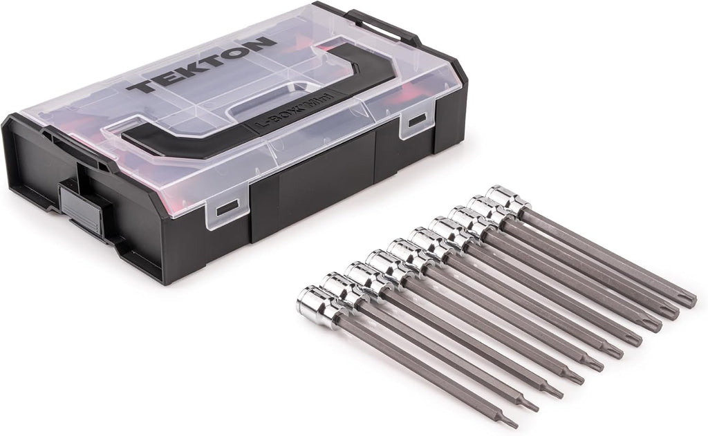 TEKTON 3/8 Inch Drive Long Bit Socket Set with Mini Stacking Tool Boxes (56-Piece) | SHB91706