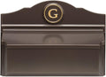 Whitehall Custom Wall Mount Mailbox Package - Mail Box with Monogram, Sand Cast Aluminum, Classic Design Bronze Personalized in Goldtone