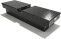 BLACKHORSE-RACING 70inch Heavy Aluminum Gull Wing Truck Tool Box,Crossover Truck Tool Box for Storage and Organization with 2 Latch Locks-Black(70' L x 20' W x 13' H)
