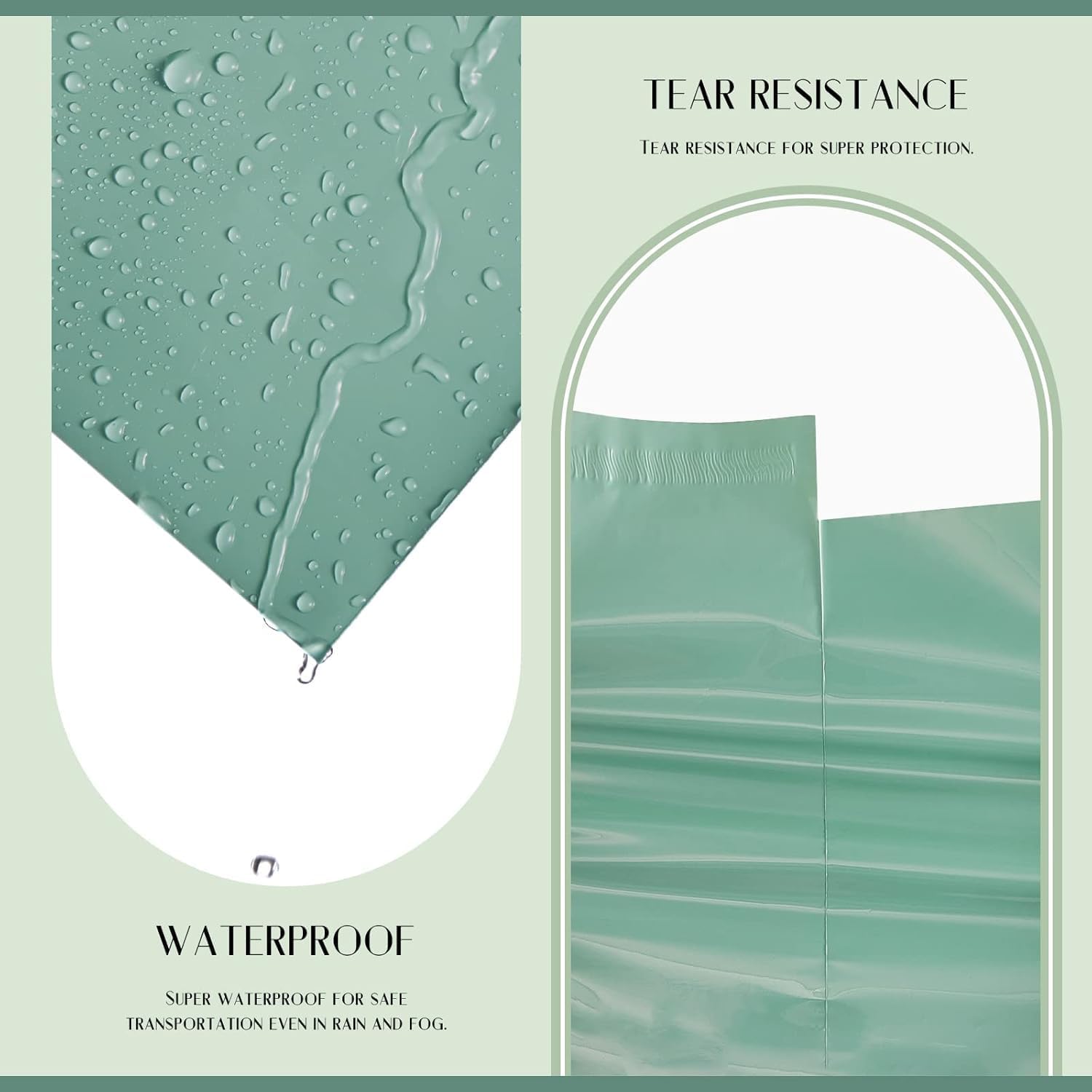 Metronic Poly Mailers 14.5X19 1000 Pack, Strong Adhesive Shipping Bags for Clothing, Waterproof and Tear-Proof Shipping Envelopes, Packaging Bags Mailers Poly Bags in Grayed Jade Green