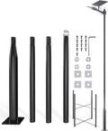 JAYNLT 13Ft Tall Street Light Pole -Heavy -Duty Metal Street Lamp Post for Solar Street Lights with Mounting Rebar Cage Base Accessory for Parking, Yard,Farm(Light not Included