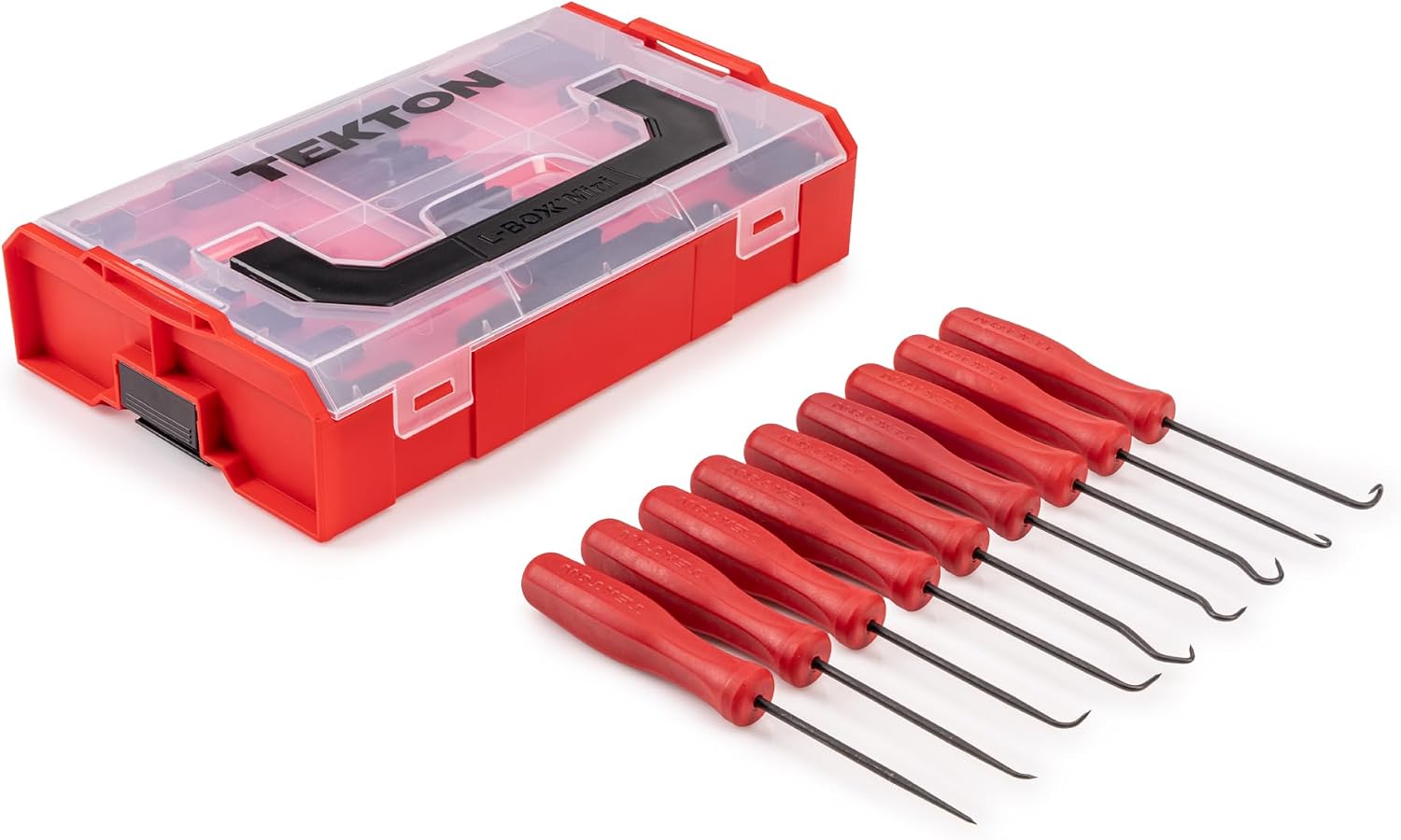 TEKTON Pick, Hook, and Mini Pry Bar Set with Mini Stacking Tool Boxes (24-Piece) | LVR14001