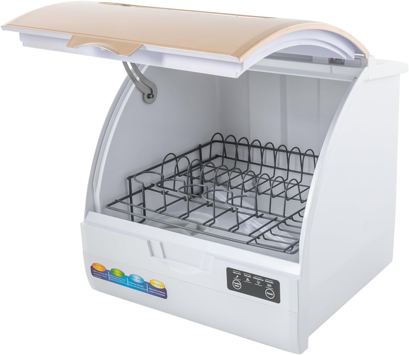 900W Countertop Dishwasher with 3 Washing Modes, 167℉ High-Temp, No Installation Needed, Portable Dishwasher with 3L Water Tank,Compact Mini Dish Washing Machine for Home (Type B - Gold)