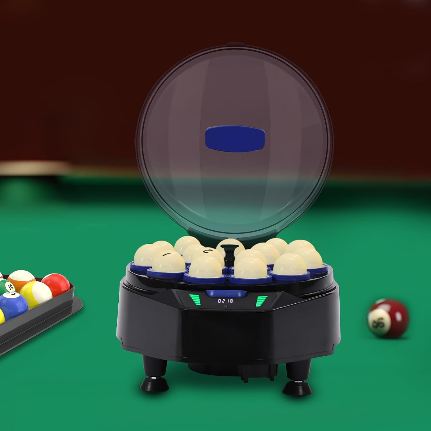 Professional Pool Ball Cleaner and Polisher Machine, 180W Electric Billiard Ball Cleaning Washing Machine, Billiard Ball Polisher for Billiard Halls and Clubs