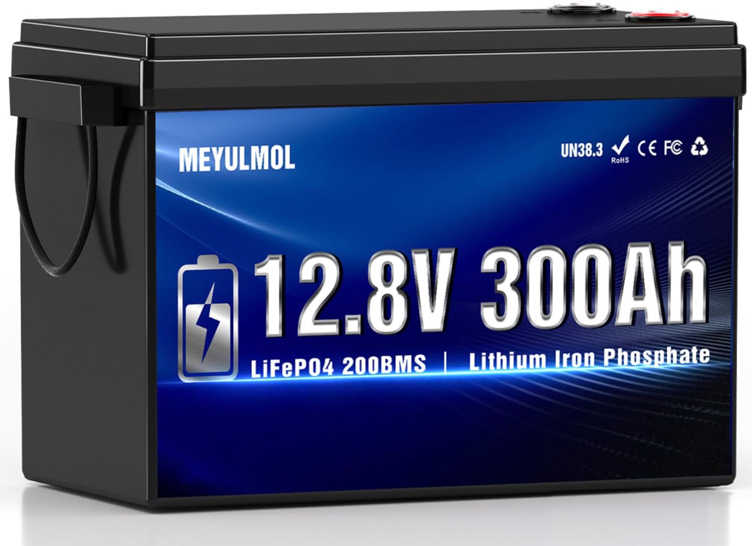 12V 300Ah LiFePO4 Lithium Battery, Upgraded 200A BMS System, Up to 15000+ Cycles Life, 3840Wh Rechargeable Lithium Battery with Low-Temp Protection for RV Solar Marine Solar Panel Camping