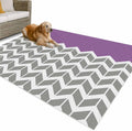 Outdoor Rug 4x6ft Grey White Arrow Chevron Striped Patio Area Rugs Waterproof Easy Cleaning Non Shedding Thick Mats Purple Carpet for Indoor Outdoor Porch Deck Backyard Balcony