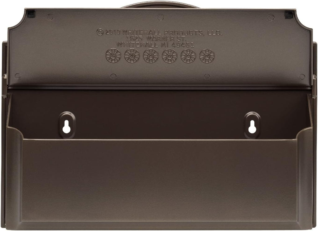 Whitehall Custom Wall Mount Mailbox Package - Mail Box with Monogram, Sand Cast Aluminum, Classic Design Bronze Personalized in Goldtone
