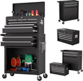 8-Drawer Tool Chest with Wheels,High Capacity Rolling Tool Box with Wheels,Locking Mechanical Tool Chest,Metal Tool Box for Garage Workshop (Black)