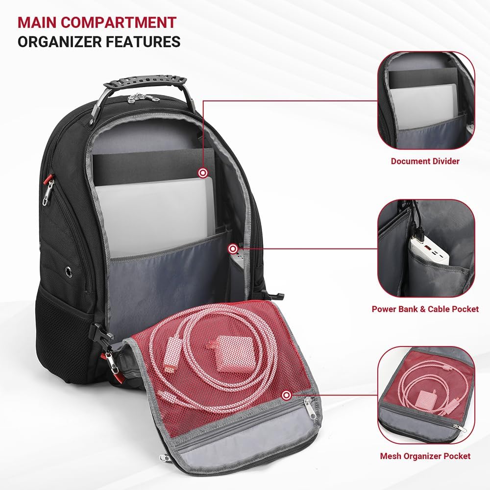star cloud Rolling Laptop Bag with 4 Spinner Wheels & 17.3' Laptop Backpack Bundle – Business Travel Carry On Set with USB & Type-C Charging Ports