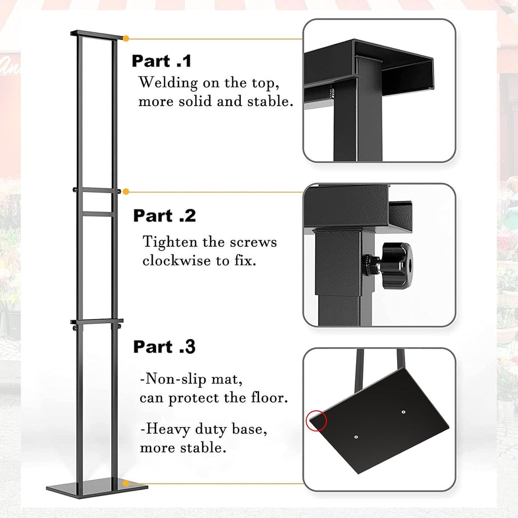 WHAUU 6Pack Sign Holder Display Stand,Heavy Duty Adjustable Pedestal Sign Stand Up to 75 inch,Double-Sided for Board & Foam,Sign Stand with Base,Fit Wedding,Restaurant,Business(Poster not Included)