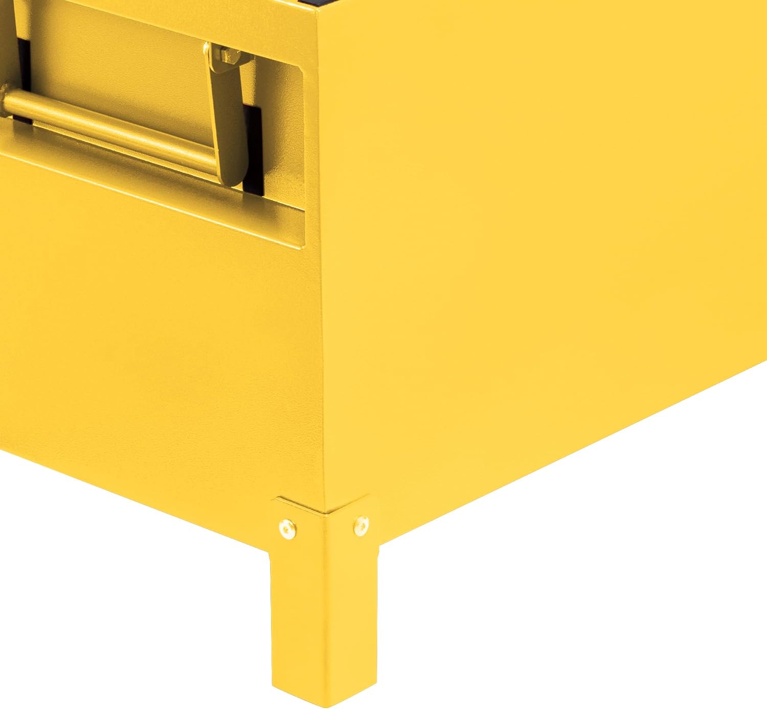 Aluminum Truck Tool Box Jobsite Storage Box Toolbox Chest Cabinet Heavy Duty Truck Bed Toolbox Gangboxes Tools Organizer Pick Up Truck Bed RV Trailer With Side Handles (36x15 Inch / Steel / Yellow)
