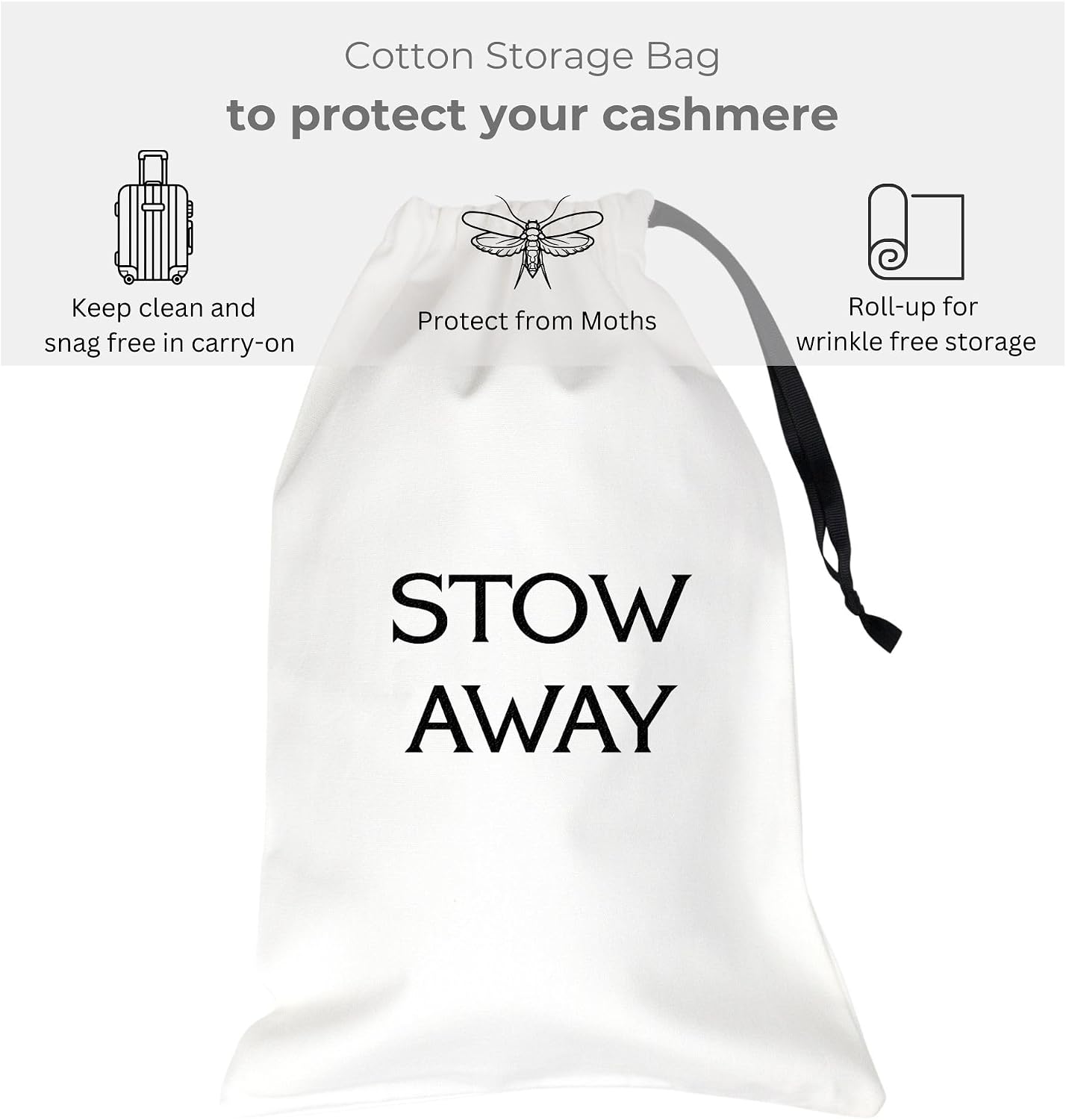 Jet&Bo 100% Pure Cashmere Travel Wrap, Shawl, Scarf & Blanket Ivory, Storage Bag + Gift Box