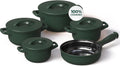 Pure Ceramic, Healthy, Non Toxic Cookware Set - Oven Safe Up to 1200F, Microwave and Dishwasher Safe, Longlasting and Lightweight - PFAS, PTFE, PFOA, PFOS - Matte Rosemary