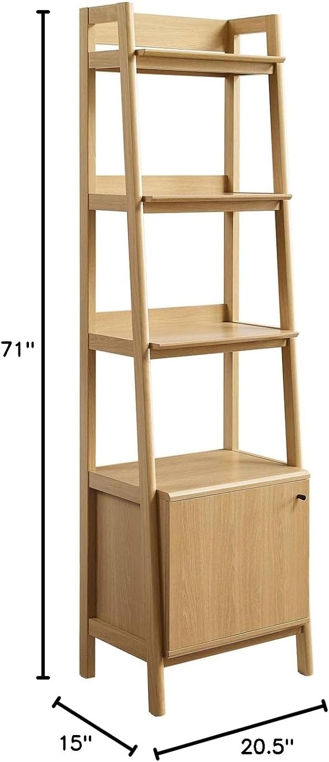 Modway 21' Bookshelf Display Case in Oak