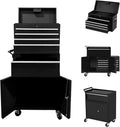 5-Drawer Rolling Tool Chest with Wheels and Locking System, Portable Tool Cabinet for Garage, Workshop, Mechanic, Heavy Duty Tool Box with Drawers, Detachable Storage for Home and Shop, Black