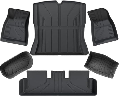 1.5X Raised Edges Upgraded TPE Floor Mats Compatible with Tesla Model 3 Highland 2024 Full Edge Wrapping Waterproof Cargo Liner Trunk Mats(3PCS Trunk Mats)