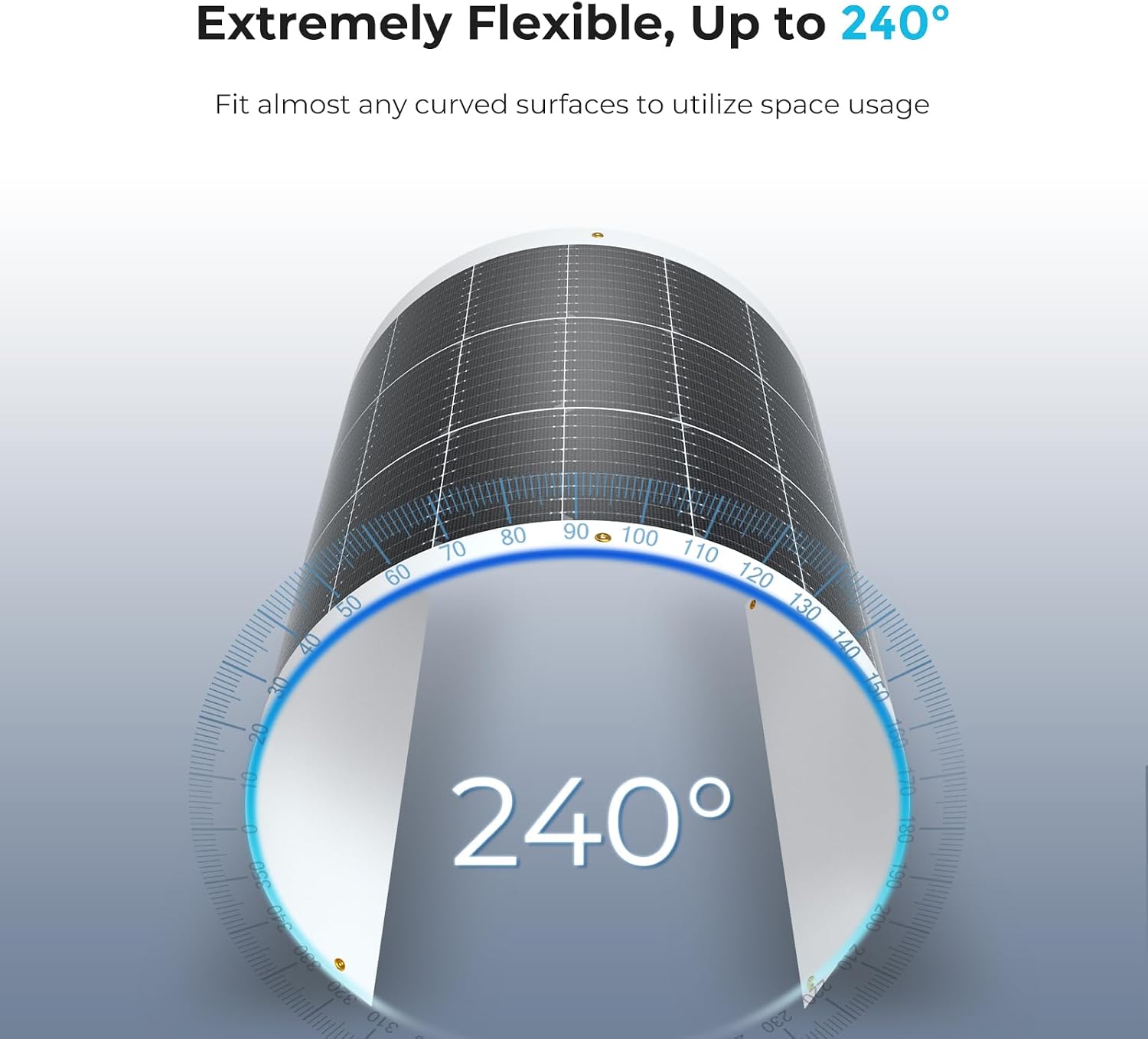 Renogy Flexible Solar Panel 100 Watt, 240° Ultra Flexible 100W Solar Panel 12 Volt for Marine RV Cabin Van Car Uneven Surfaces Off-Grid Essentials