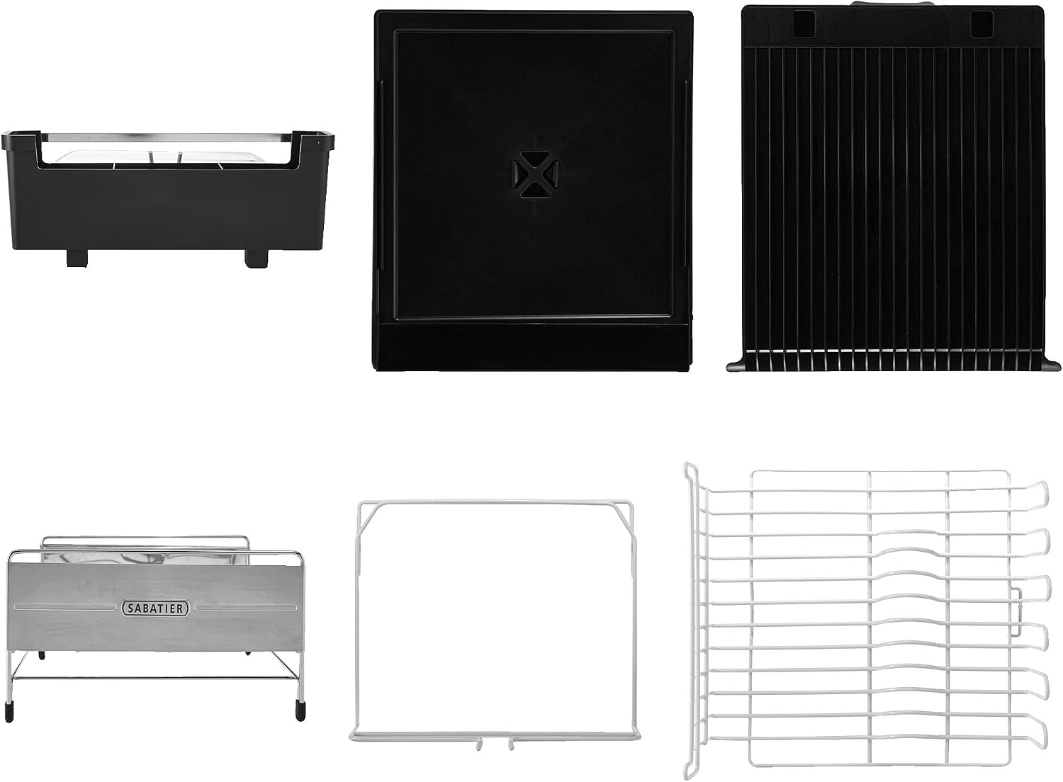 Sabatier Expandable Dish Drying Rack with Drainboard - Stainless Steel Dish Rack for Kitchen Counter, Stemware Holder and Utensil Caddy Included