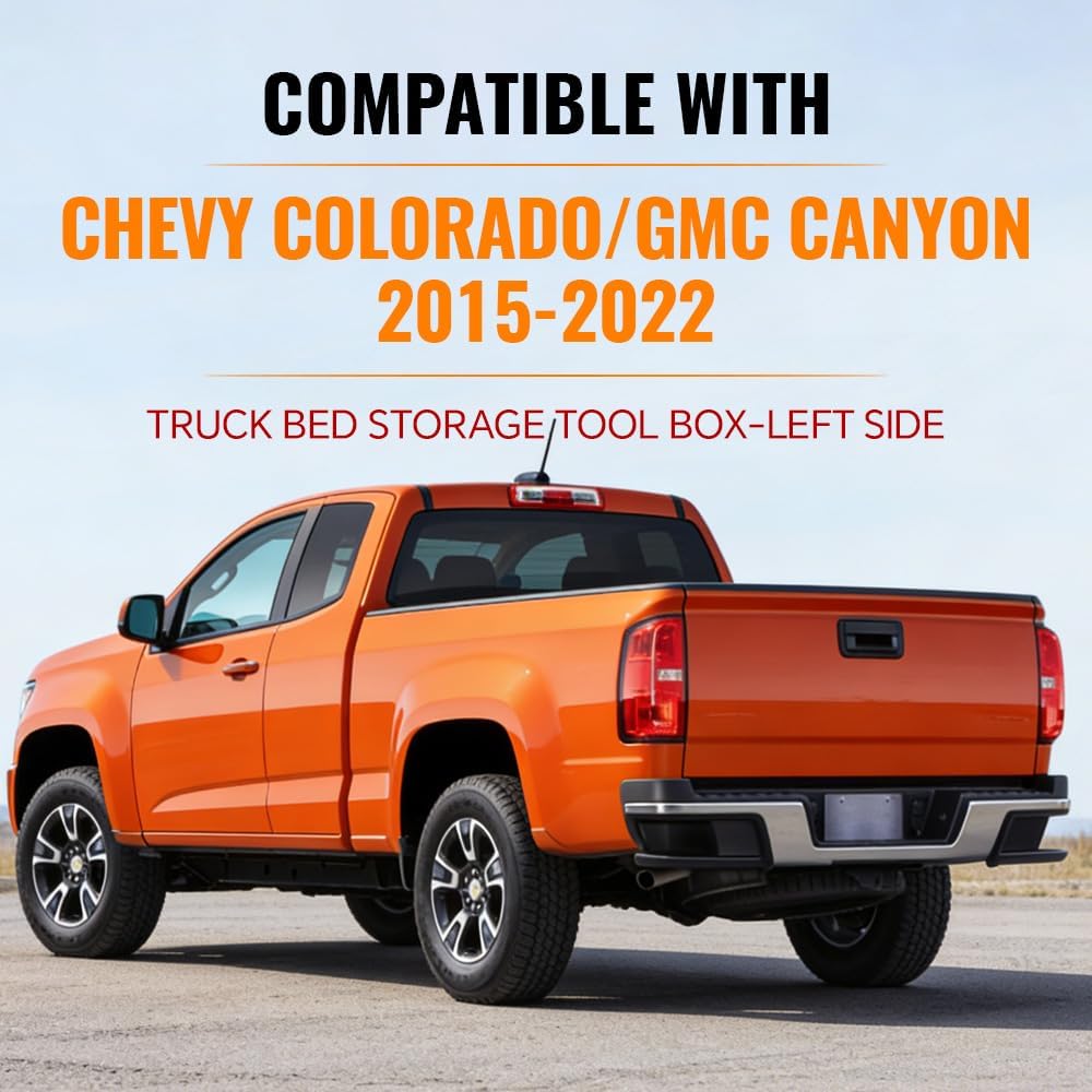 G-PLUS Truck Bed Storage Box Tool Box Left Driver Side Compatible with Chevy Colorado/GMC Canyon 2015-2020