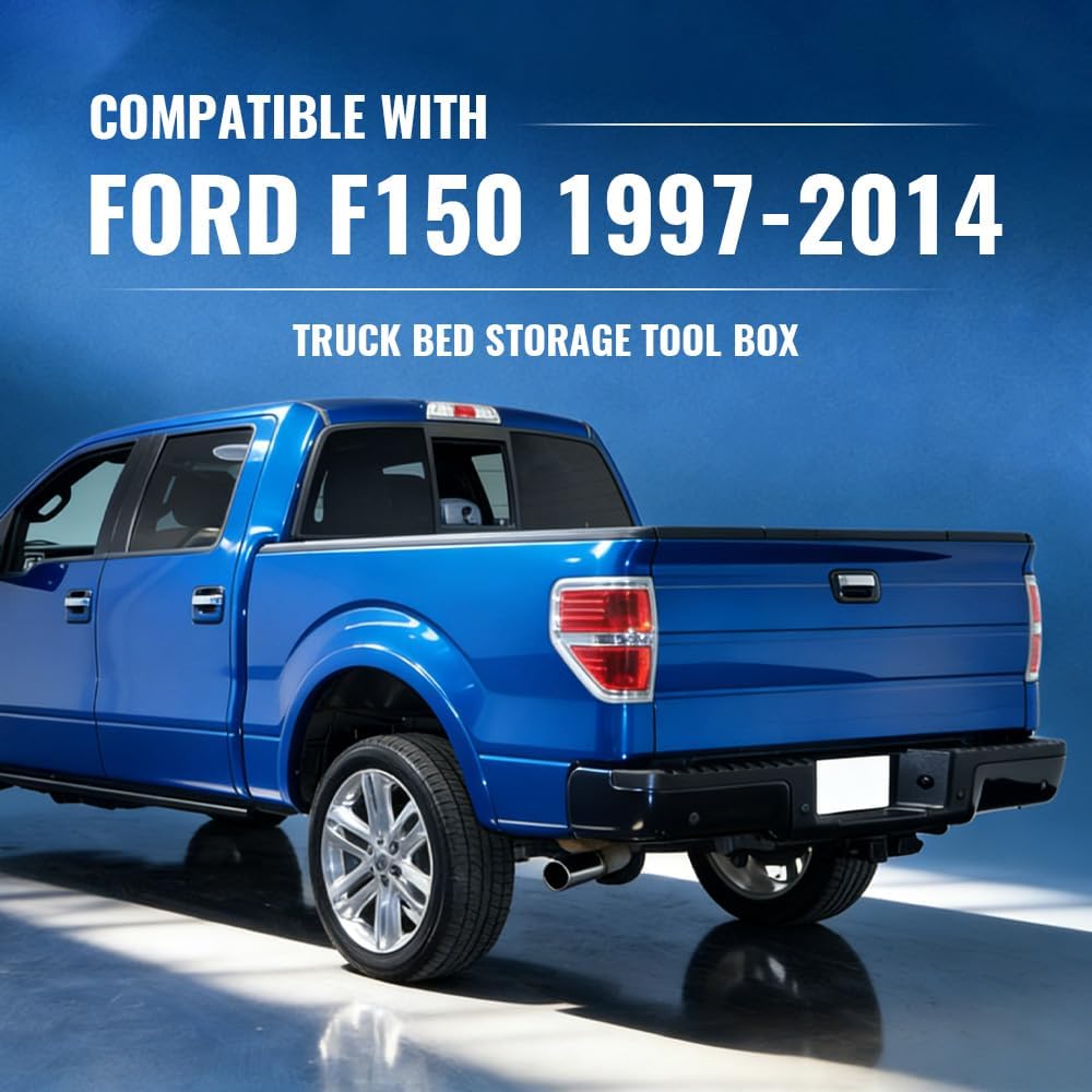 PIT66 Truck Bed Storage Box Left and Right Side Compatible with Ford F150 1997-2014