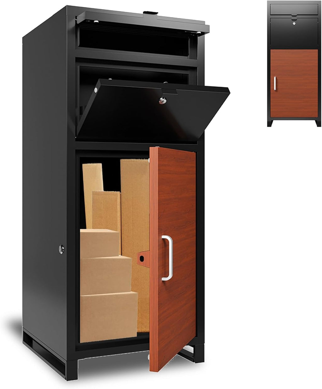 Package Delivery Box for Outside, 36.6'x 15.75'x 15.75' Secure Anti Theft Package Delivery Box with Mailbox, for House, Porch, Curbside
