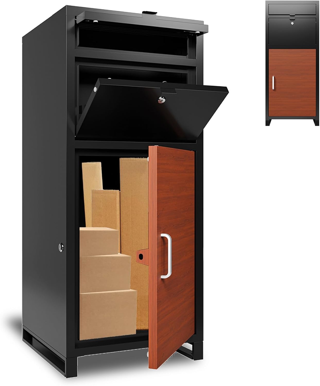 Package Delivery Box for Outside, 36.6'x 15.75'x 15.75' Secure Anti Theft Package Delivery Box with Mailbox, for House, Porch, Curbside