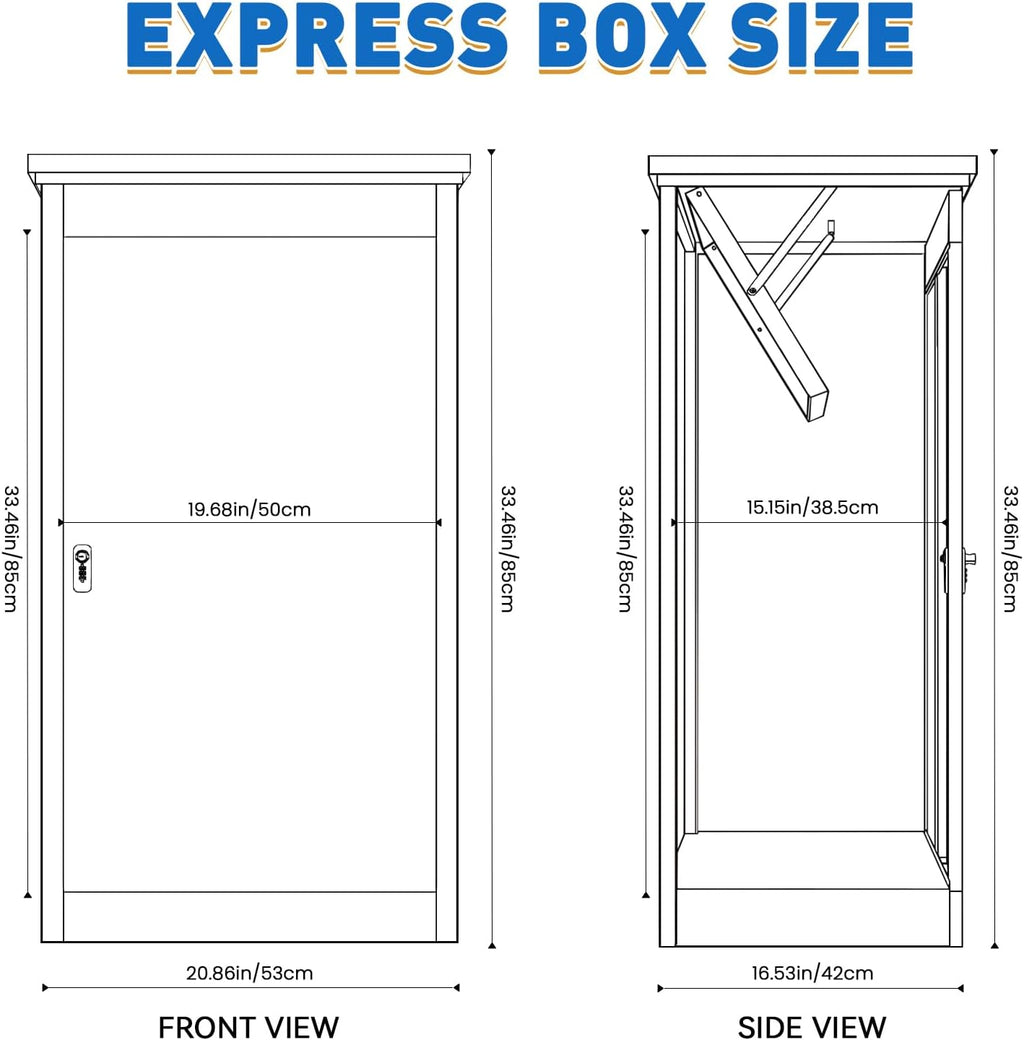 Package Delivery Boxes for Outside, Extra Large Parcel Drop Box with Combination Lock, Anti-Theft Galvanized Steel Waterproof, Secure Storage for Home Porch Curbside Yard Garden