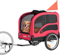 VEVOR Dog Bike Trailer, Supports up to 100 lbs, Pet Cart Bicycle Carrier, Easy Folding Frame with Quick Release Wheels, Universal Bicycle Coupler, Reflectors, Flag, Collapsible to Store