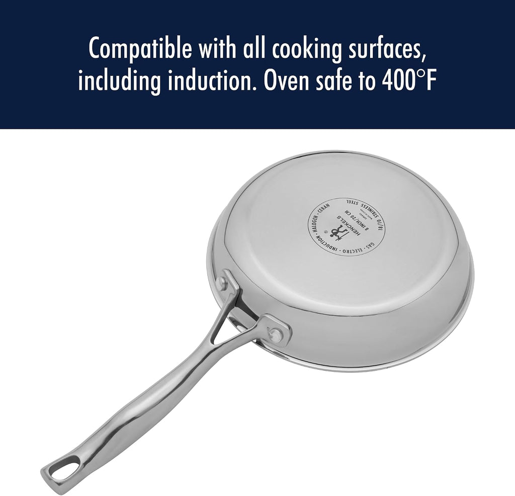 HENCKELS Clad H3 10-pc Induction Pot and Pan Set, Stainless Steel, Durable and Easy to clean